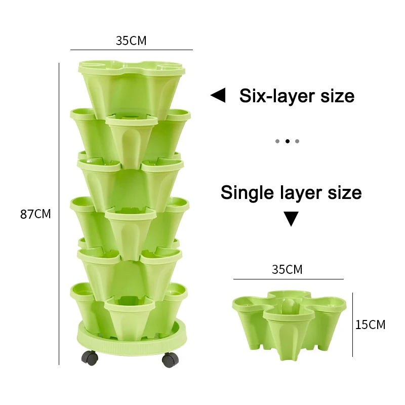 Maceta estereoscópica para jardín, Macetas de flores tipo pila, suministros de jardinería, maceta Vertical de plástico para jardín y hogar