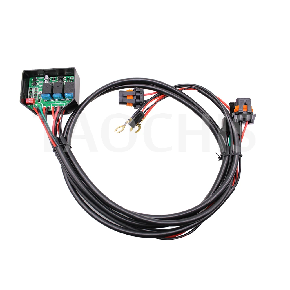 

TAOCHIS 1Set H4 Auto Car Headlight Wiring Harness with Decoder Ballast Waterproof Retrofit Kit Socket Conversion Tools