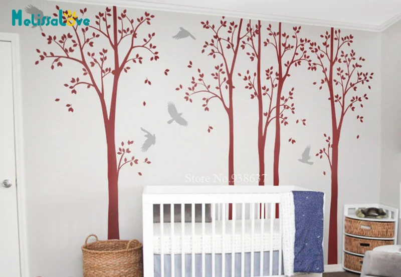 Large Tree decals huge tree birds Sticker Mural Nursery Decor living room Decoration BB002