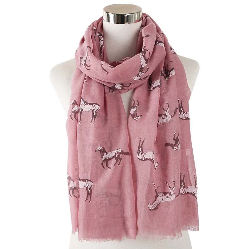 HUOBAO  New  Horse Print Scarf Fashion Runnning Horse Scarves For Women Ladies Bufanda Mujer Scarf Shawl Wraps