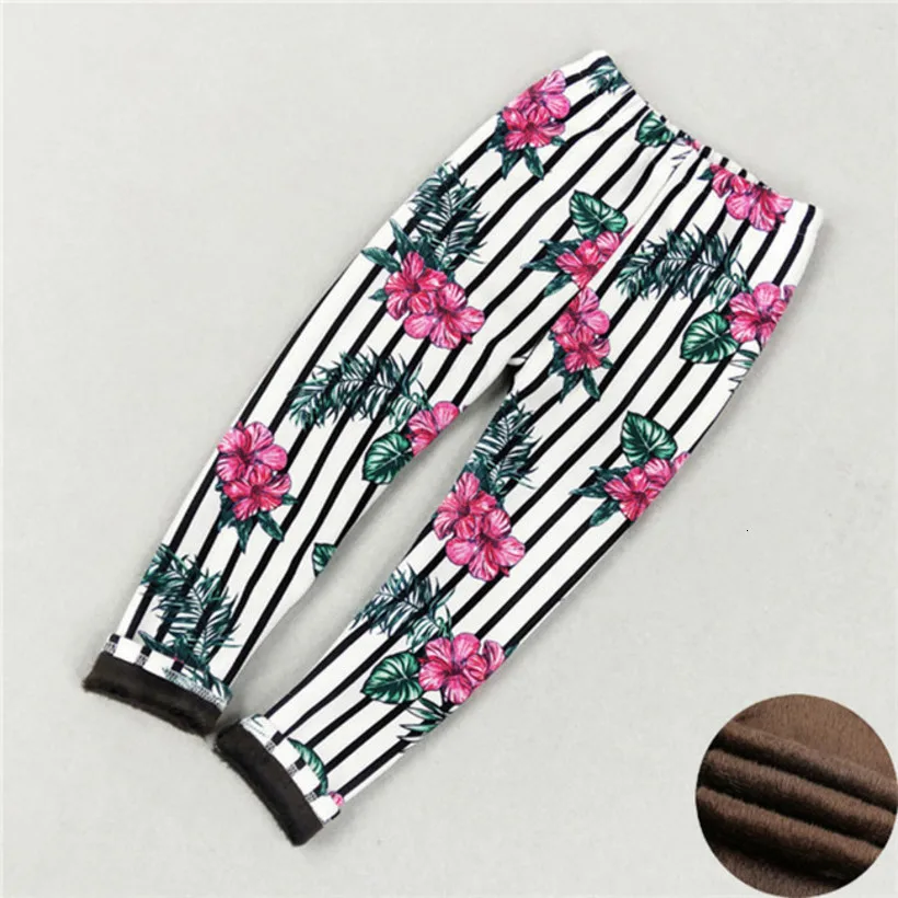 Winter Girls Leggings 2022 Thick Warm Girls Pants Leopard Plus Velvet Kids Leggings Plush Children Trousers Girls Clothes