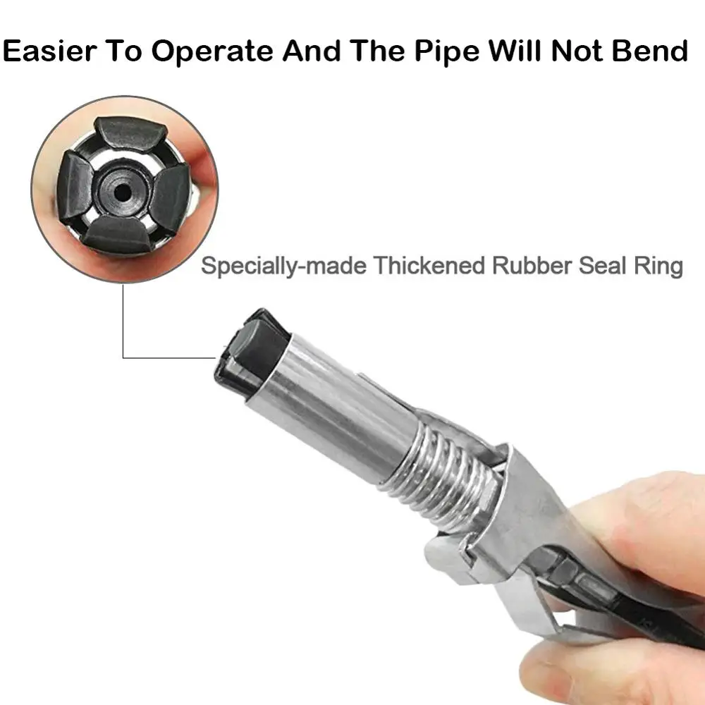 2021 Grease Gun Adapter Hose Kit Gun Lock Grease Coupler Quick Release Lock On Coupling End 1/8” NPT SAE  Metric Zerk Fitting