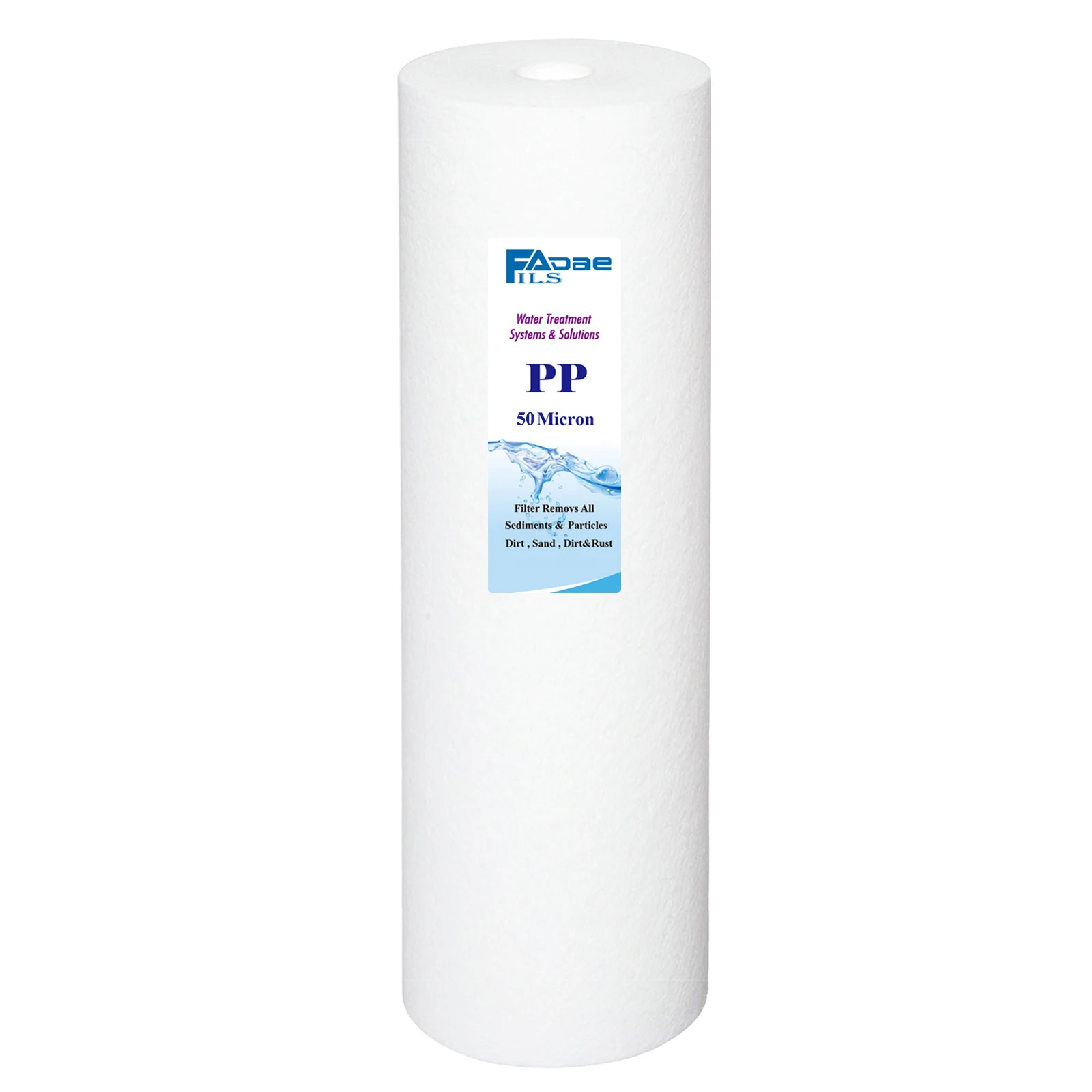 

50 Micron Whole House Sediment PP Water Filter Cartridge 20"x4.5", Removes Sand, Dirt, Silt, Rust, made of Pure Polypropylene