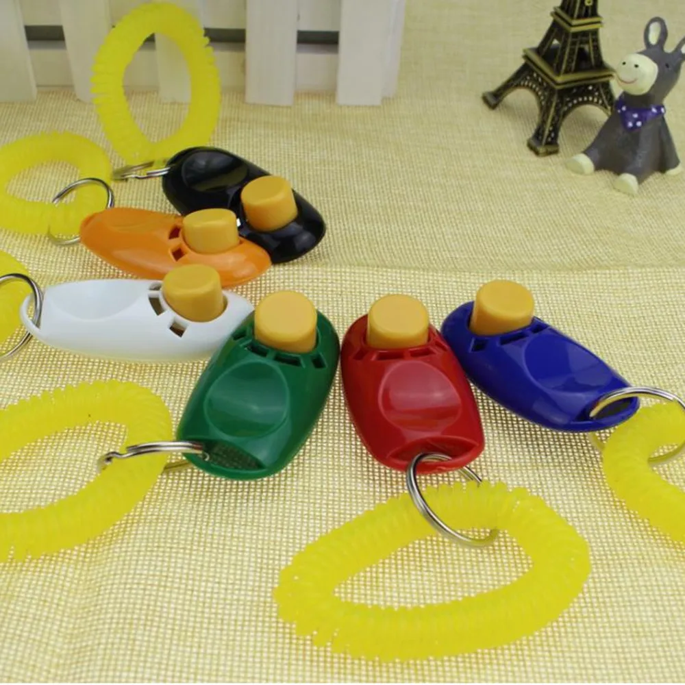 

500pcs/lot 10 colors Training Trainer Aid Guide Mini Dog Pet Click Clicker
