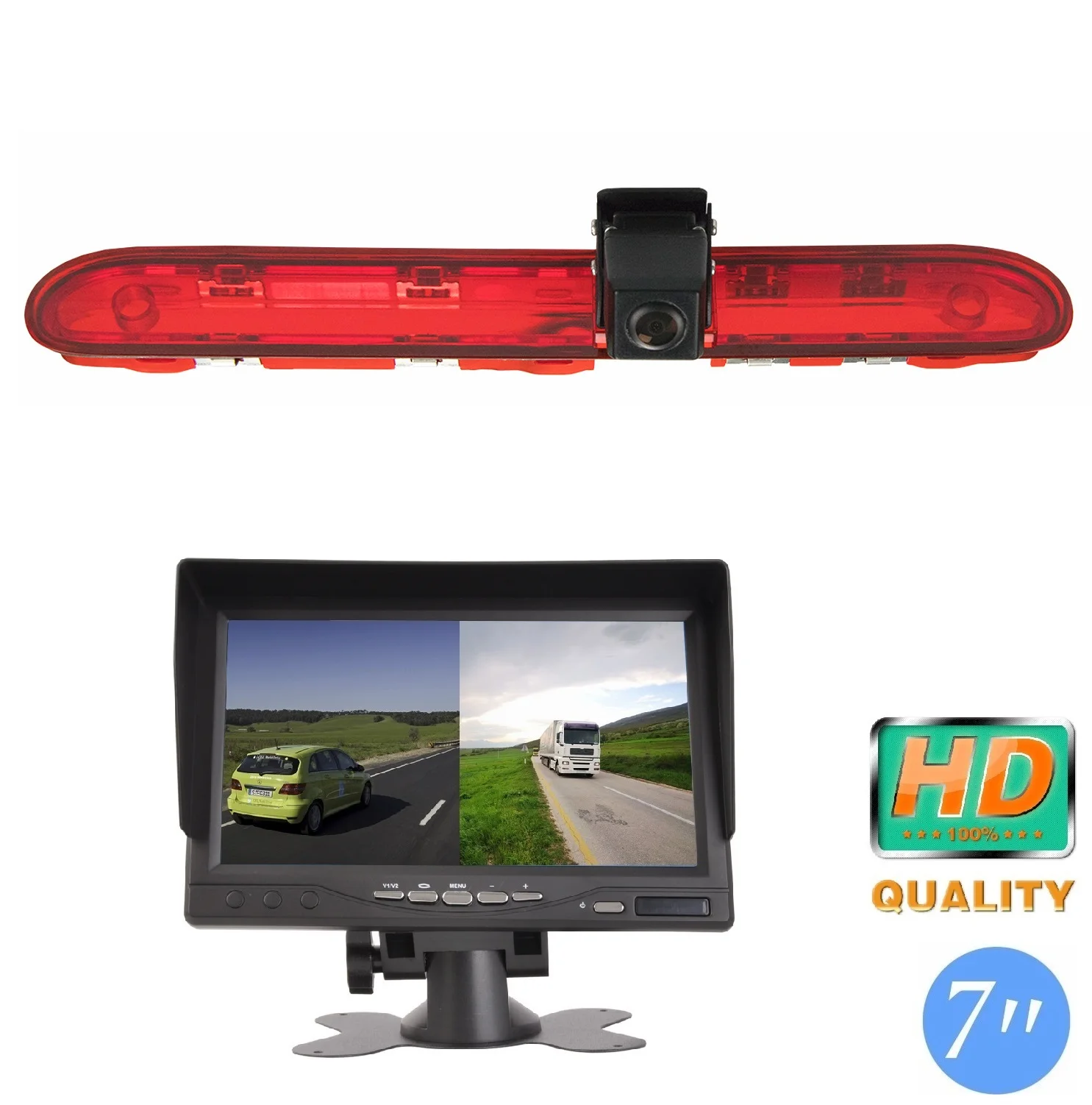 HD 720P Misayaee E9 Brake Light Camera + 7''monitor for Peugeot Expert Citroen SpaceTourer Toyota ProAce 2016-2019, Rear camera