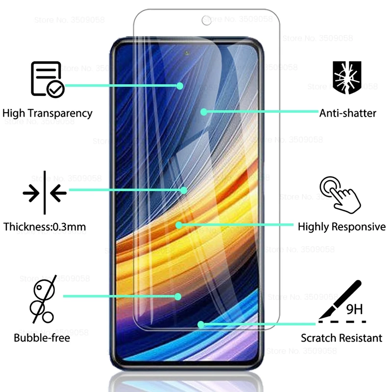 2PCS Volle Abdeckung Schutz Glas Für Poco X3 Pro Poko Kleine X 3 F3 M3 M4 X4 Pro F4 GT 5G NFC 4G Safty Screen Protector Film 9H