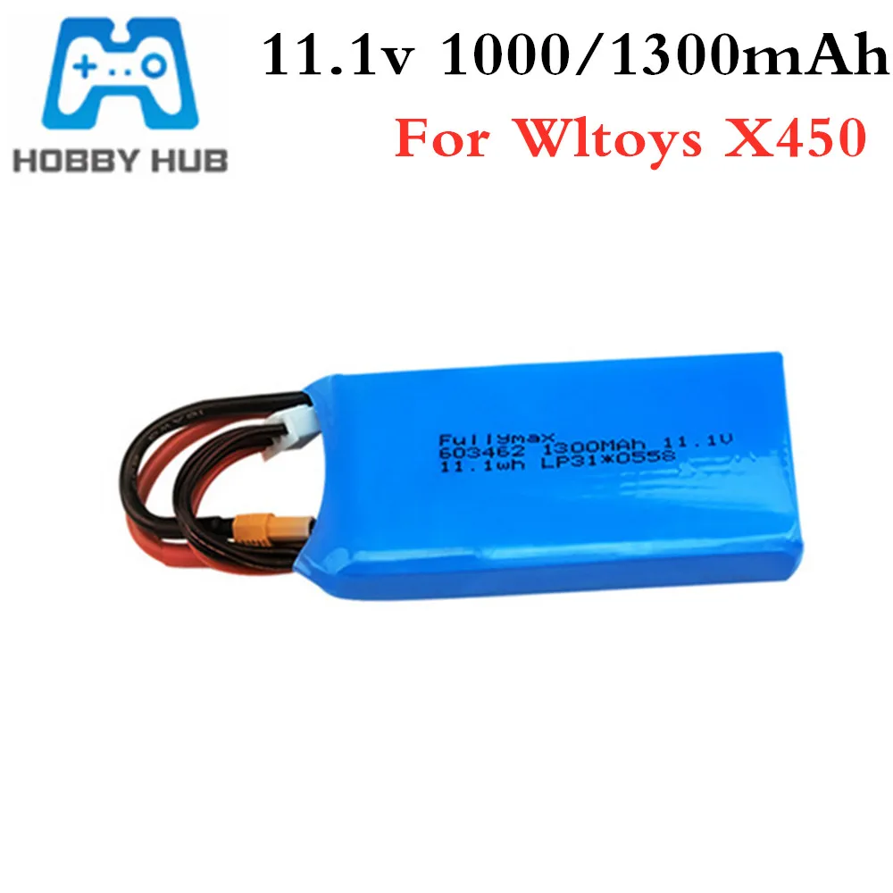 3S 11.1v 1000mAh 1300mAh Lipo Battery for XK X450 FPV RC Drone Spare Parts 11.1 v Rechargeable Lipo Battery XT30