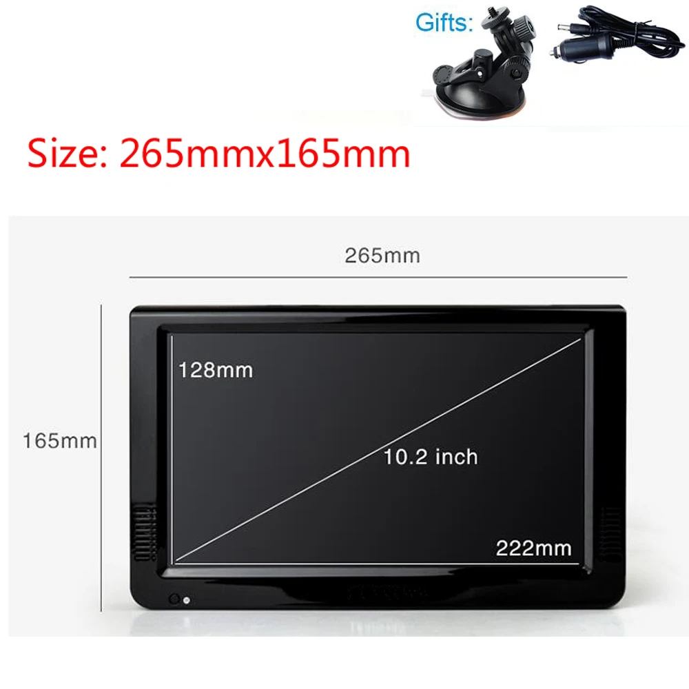 جهاز تلفزيون صغير محمول تناظري Atsc T بشاشة 10 بوصة من Leadstar الكوري يدعم H265/Hevc إدخال Dolby Ac3 HDMI يستخدم في المنزل زورق فك ترميز Atsc