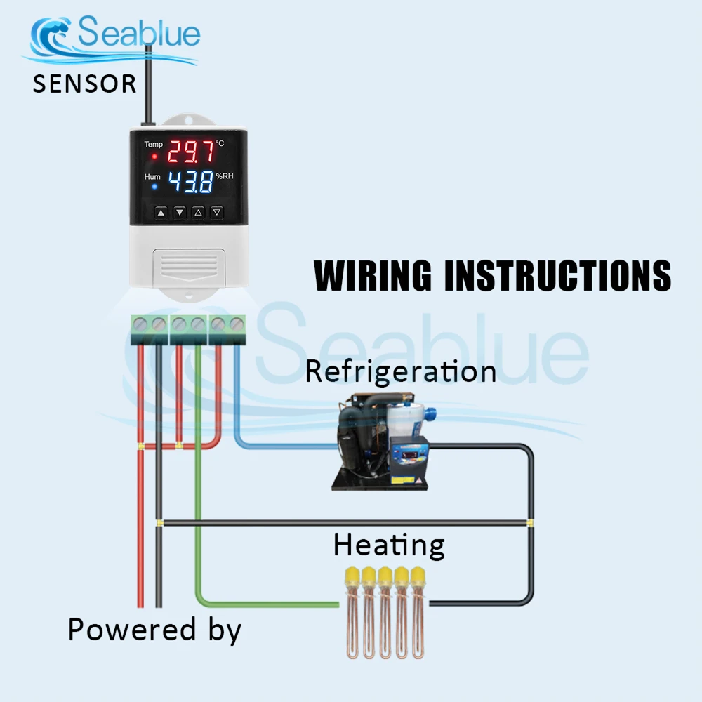 AC 110V-220V DTC3200 LED Microcomputer Intelligent Temperature and Humidity Controller Thermometer Hygrometer SHT20 Sensor Probe