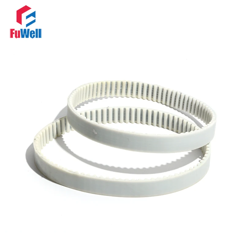 

HTD5M-2640/2650/2660/2690 Timing Belt White PU Toothed Belt 15/20/25/30mm Width Polyurethane Closed Loop Transmission Belt