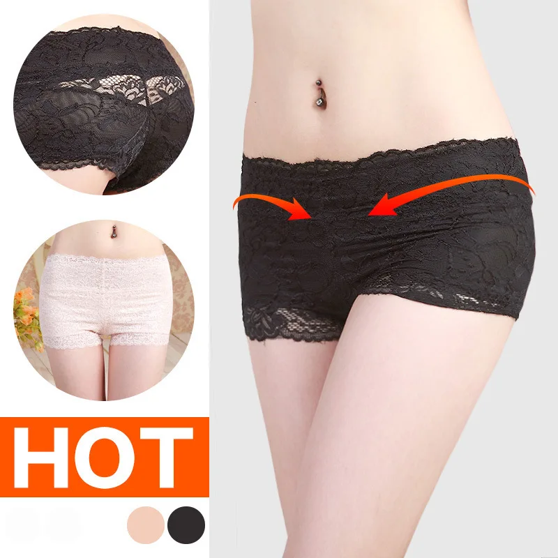 CN Health Lace Underwear Low Waist Body Shaping Boxer Postpartum Pressure Crotch Pants Hip Lifting Free Shipping