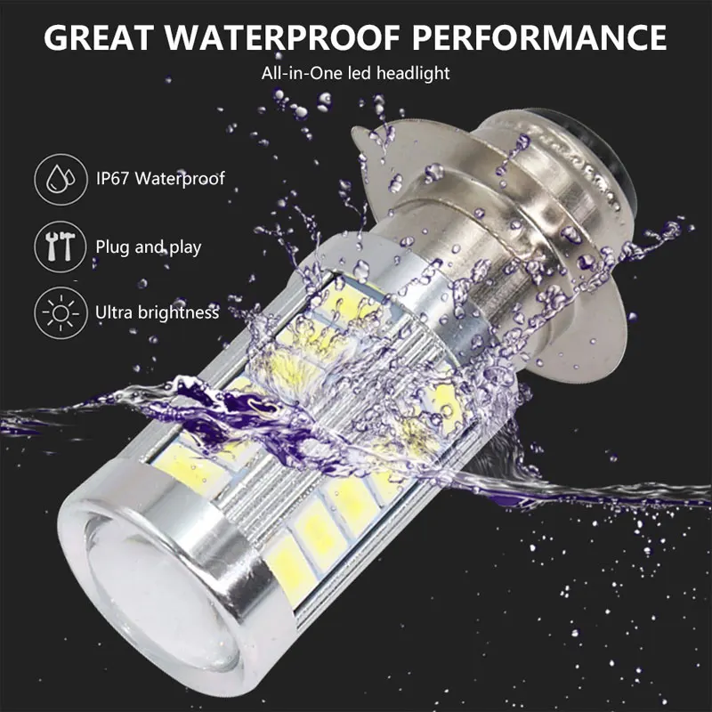 H6M BA20D P15D LED Motorcycle Headlight Led fog lamp White 6500K Hi/Lo Beam Led Moto Bulb for Motorbike Scooter Headlamp 12V