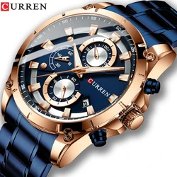 CURREN Kreative Design Uhren Männer Luxus Casual Quarz Armbanduhr mit Edelstahl Chronograph Sport Uhr Männliche Uhr