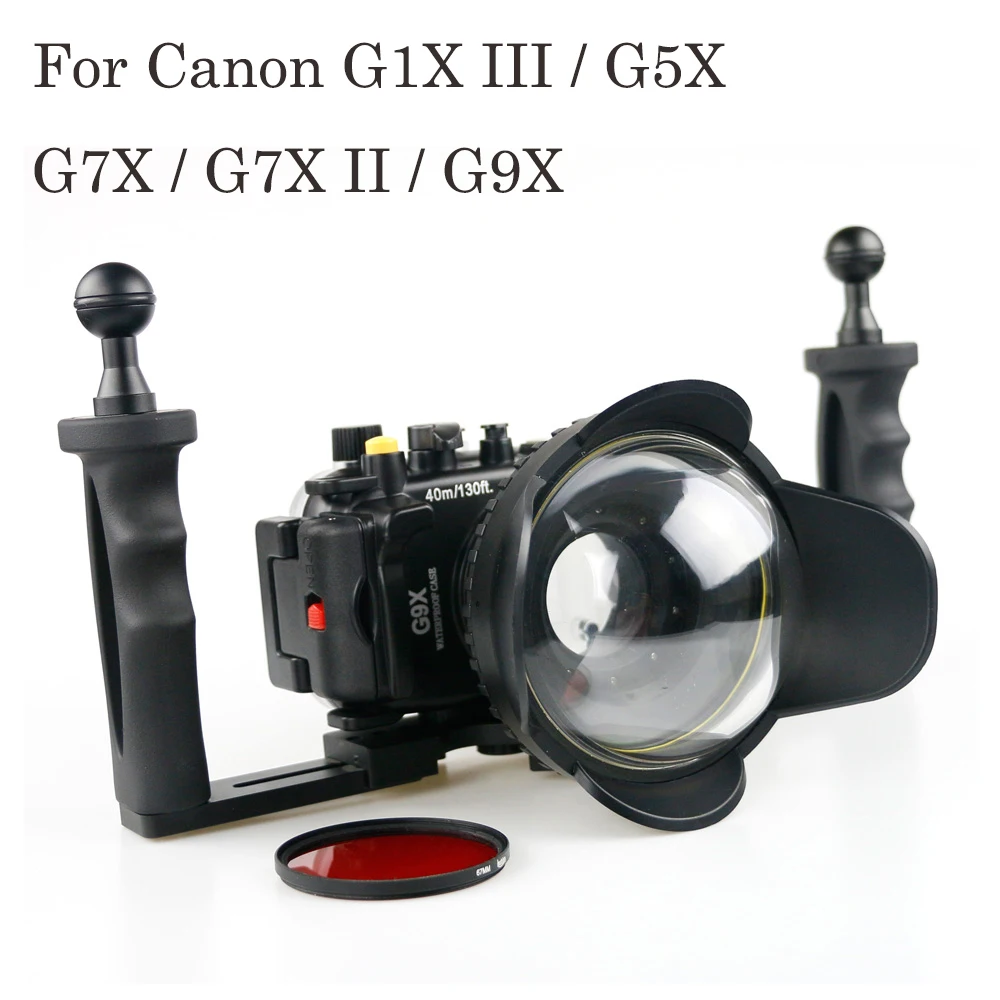 Seafrogs 130FT/40M Underwater Depth Diving Case For Canon  G1X Mark II III G7X II G5X G9X Waterproof Camera Housing Cover Box