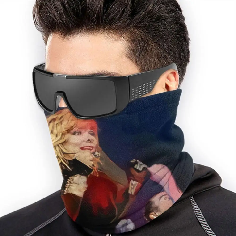 Mylène Farmer 3D Bandana Face Neck Warmer Soft Fleece Mask Sport Scarf Singer French Franco Canadian Varieties Concerts Joelle