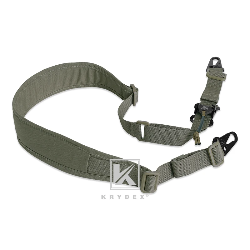 KRYDEX ยุทธวิธีปืนไรเฟิลสลิงสลิง Modular สายคล้องที่ถอดออกได้ 2 จุด/1 จุด 2.25 "เบาะ COMBAT การล่าสัตว์อุปกรณ์เสริม