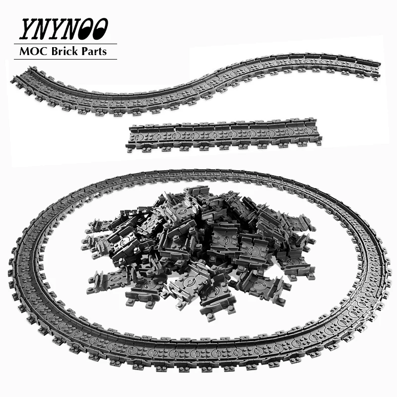 

20-60 Pcs Creative Expert Flexible Vehicle Track, Train Flexible Segment fit for Train Set City Series MOC Building Blocks Toys