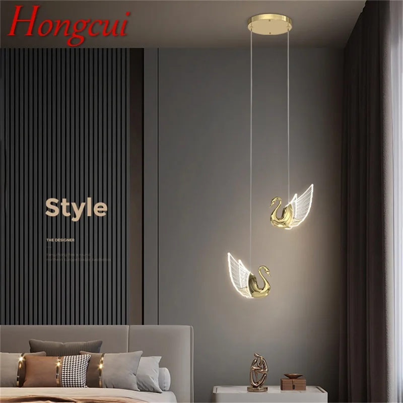 

Hongcui Nordic Creative Swan Pendant Light Chandelier Hanging Lamp Modern Fixture for Living Room Dining Room