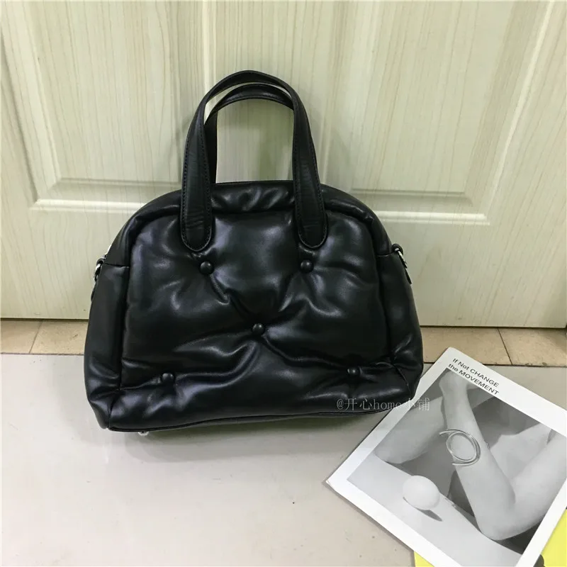 Fashion Space Padded Large Capacity Totes Designer Down Cotton Handbags Luxury Pu Leather Crossbody Bag Female Big Purses 2021