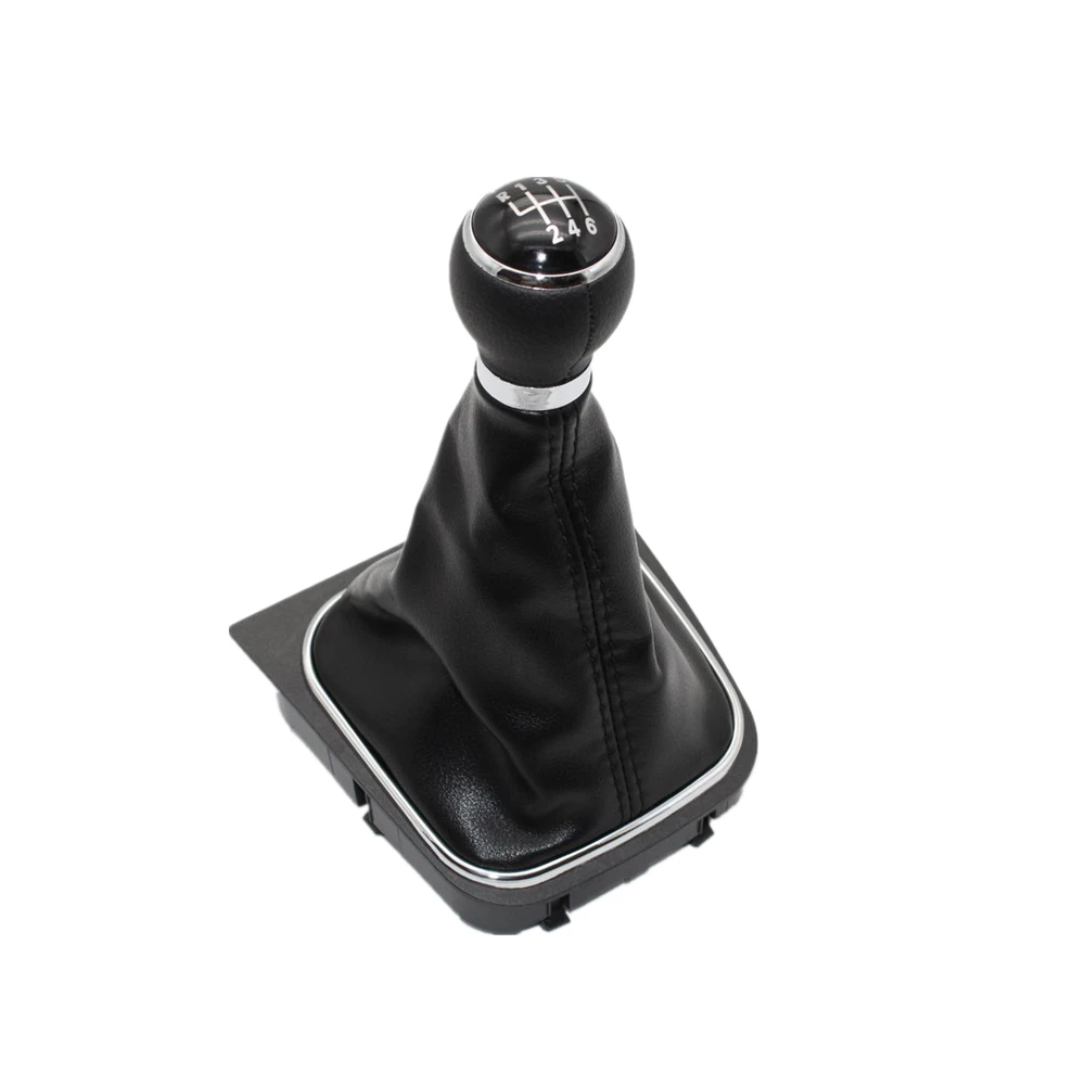 For VW Golf 5 MK5 R32 For GTI 2004 2005 2006 2007 2008 2009 Car-Stying 6 Speed Car Gear Stick Level Shift Knob With Leather Boot