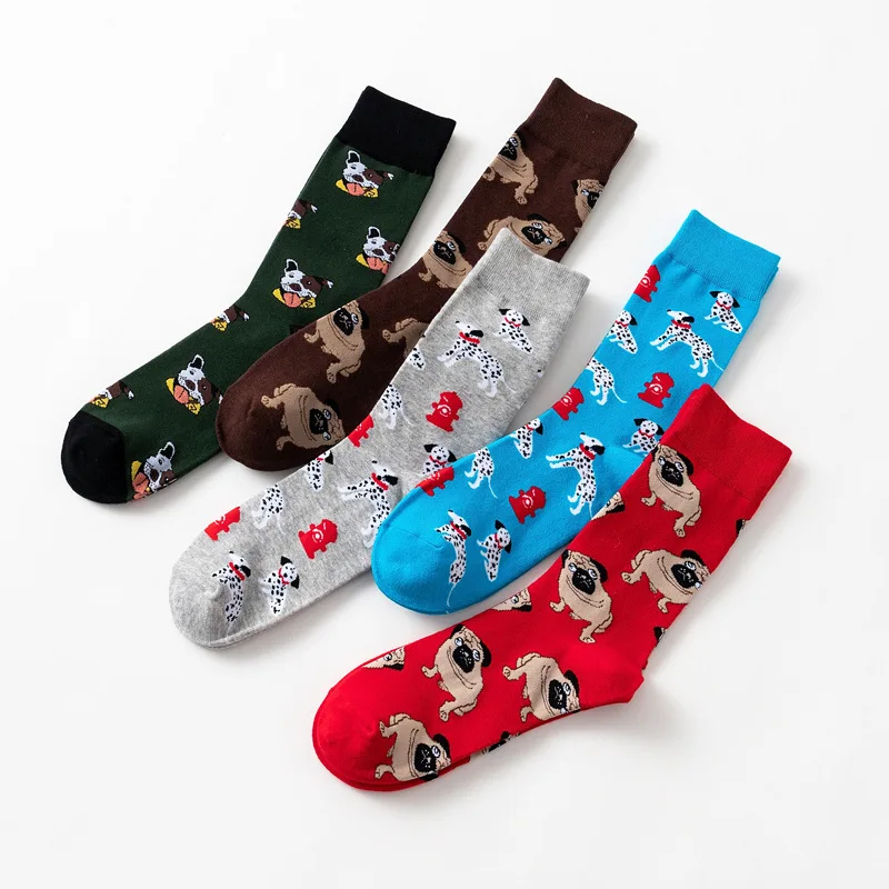 Women Socks Cotton Funny Men Cute Cartoon Function Dog Milk Color Square Graphics Lovers Harajuku Skateboard Hosiery