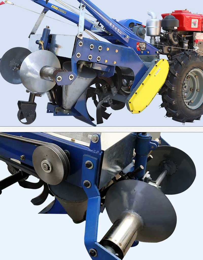 15HP Hot sale Walking Tractor With Diesel Engine Hand Tractor Large Stock and Rotary tiller