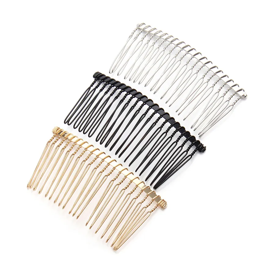 6pcs Comb Hair Clip Metal 10 15 20 30 Tooth Long Hair Pin for Fashion Bridal Wedding DIY Jewelry Findling Accessories