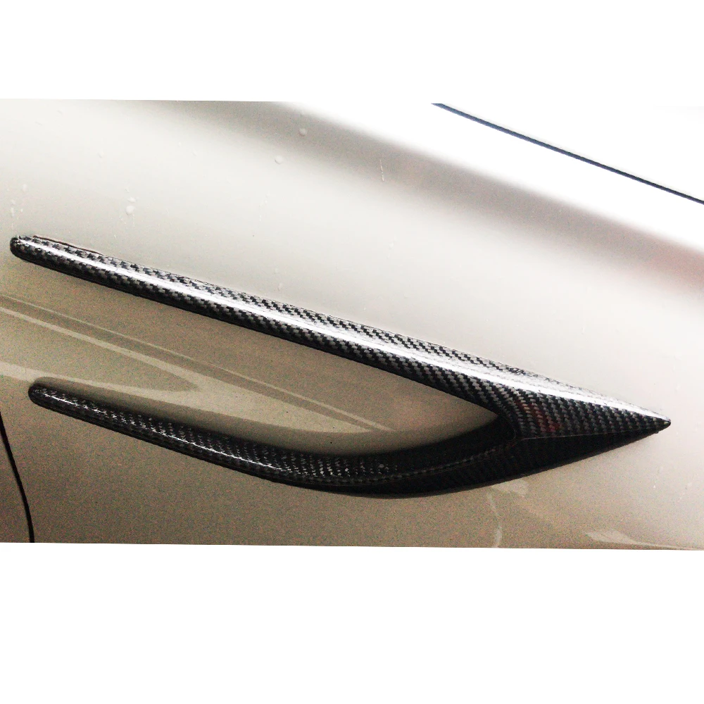 Add on Style Carbon Fiber Side Air Fender Trim Cover for Benz W205 C205 C180 C200 C300 C400 C43 15 - 20