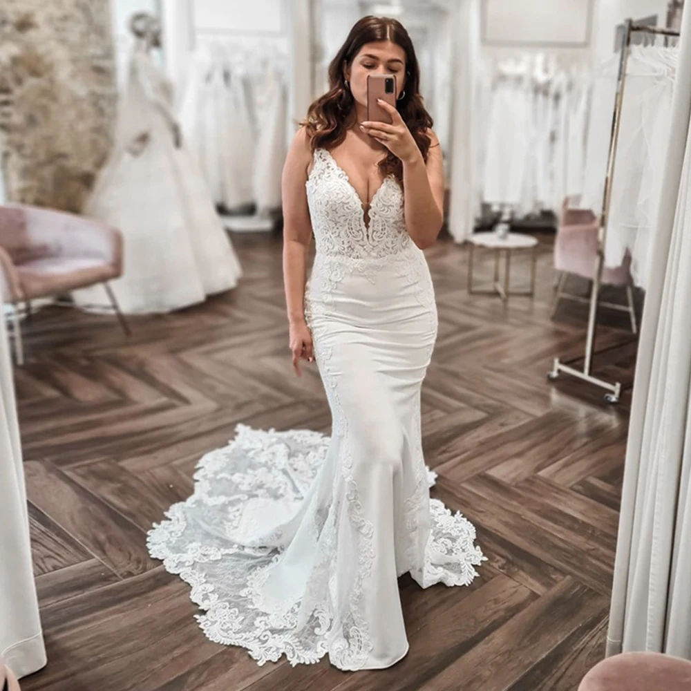 Angelsbridep – robe de mariée sirène longue, col en V, style Boho, tenue de mariée élégante