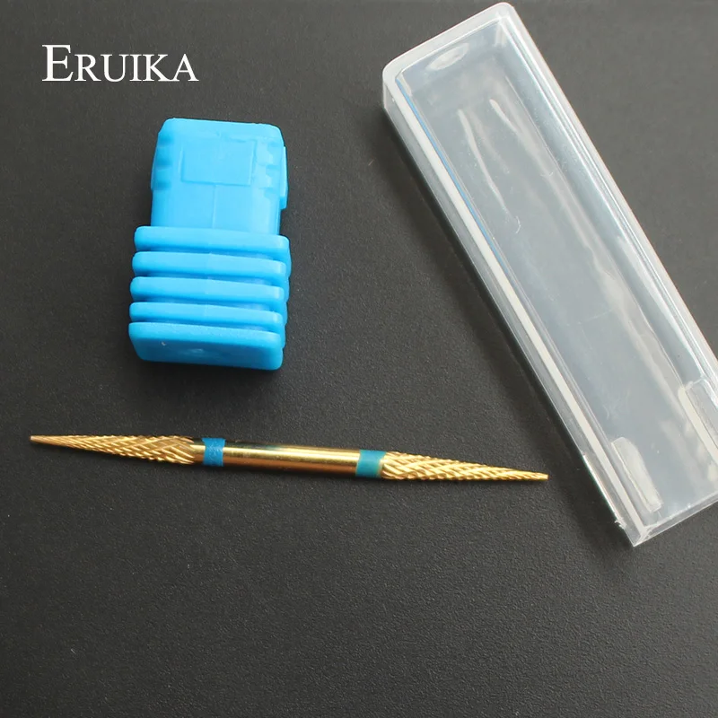 ERUIKA 1pc Carbide Nail Drill Bit Two Head Milling Cutter Burr 3/32'' Apparatus for Manicure Nail Art Accessory Nail File