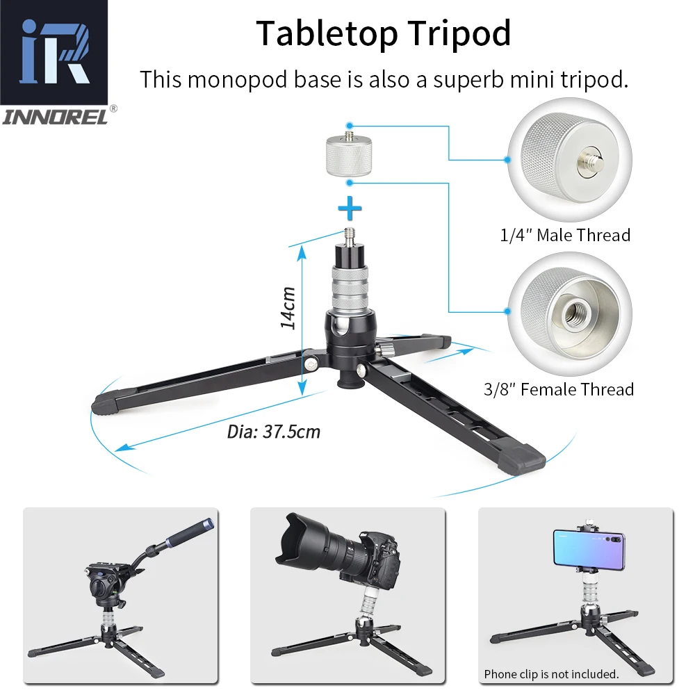 Imagem -06 - Kit de Monopé com Vídeo em Fibra de Carbono Vm75ck com Cabeça Fluida Removível Tripé Base para Câmeras Dslr Profissionais Câmeras de Vídeo Telescópio