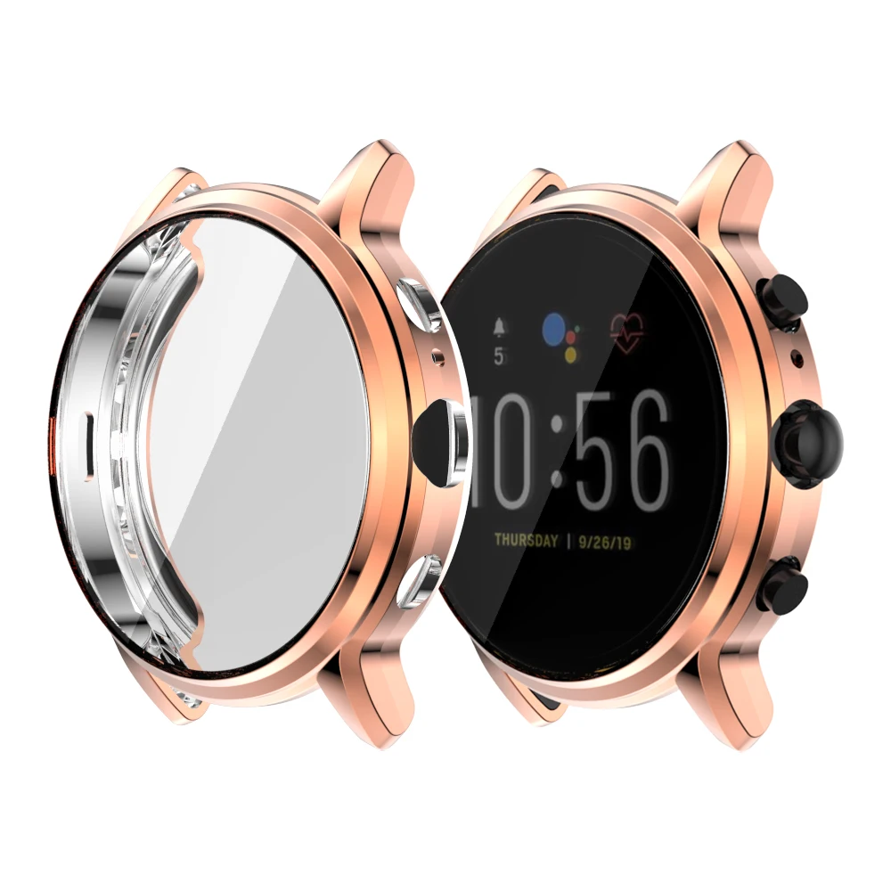 TPU 보호 커버 케이스 화석 Gen 5 Carlyle 스마트 워치 범퍼 쉘 Gen5 Carlyle 용 전체 유리 스크린 보호기 슬리브