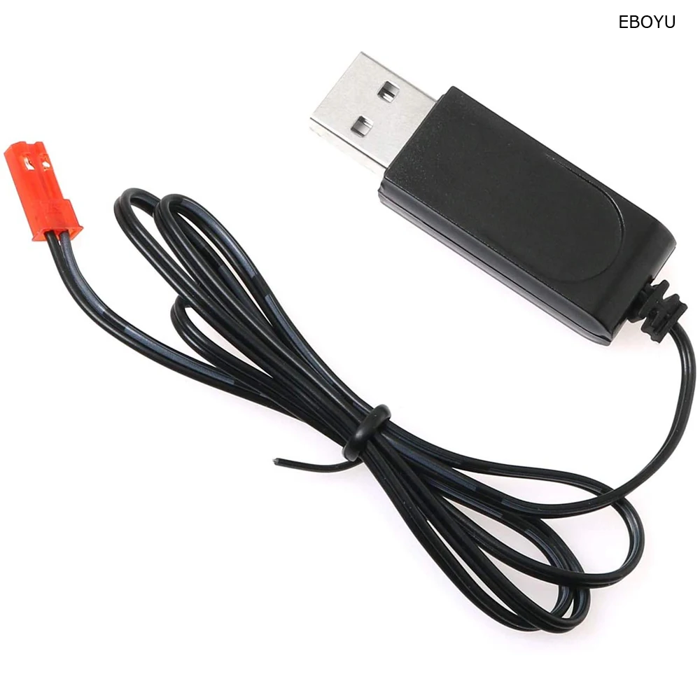 Eboyu 3.7V Usb Oplaadkabel Jst Plug Lithium Batterij Oplader Voor Rc Vliegtuig Helicopter Boot Auto Speelgoed Accessoires