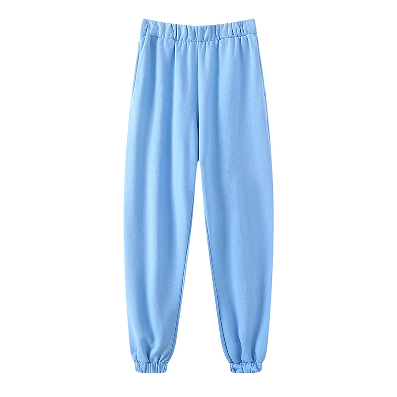 Oversize Women Soft Cotton High Waist Pants 2022 Spring-autumn Fashion Ladies High Street Pants Female Solid Color Trousers