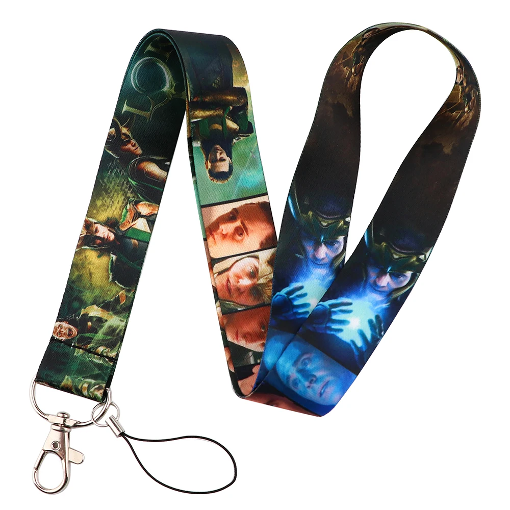 YQ425 Cool Man Loki Phone Strap Lanyard Phone Rope for Keys USB ID Badge Holder Neck Strap Keychain Hang Rope Lariat Accessories