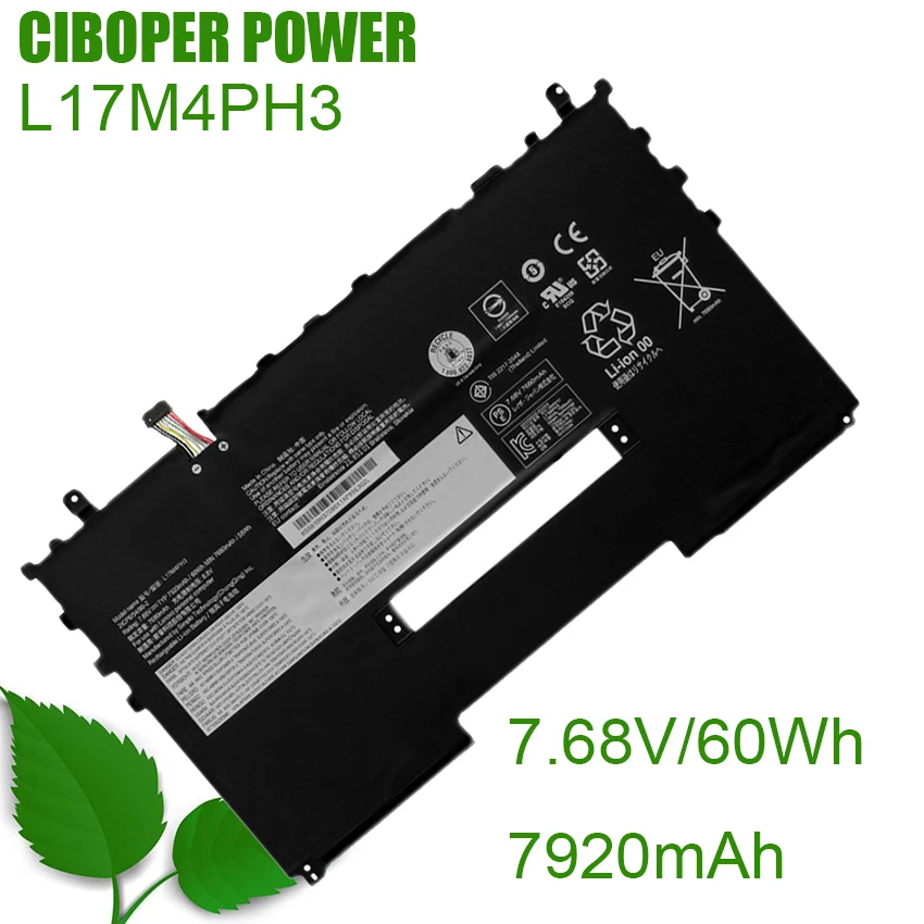 CP Laptop Battery L17M4PH3 L17S4PH3 L17C4PH3 L17L4PH3  7.68V/60WH For Yoga 7 Pro C930-13IKB C630-13Q50 WOS 5B10R37086 928QA225H