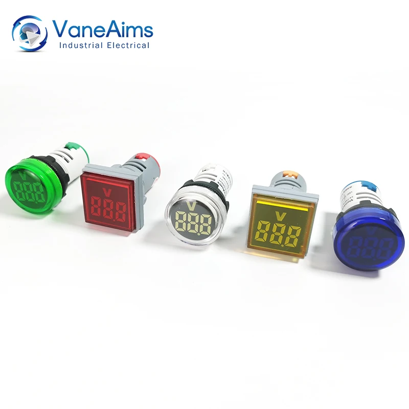 Woltomierz DC VaneAims LED cyfrowy wyświetlacz analogowy cyfrowy wyświetlacz miernik 4-100V 22mm przyrząd do pomiaru napięcia DC FXB16-22DSV +