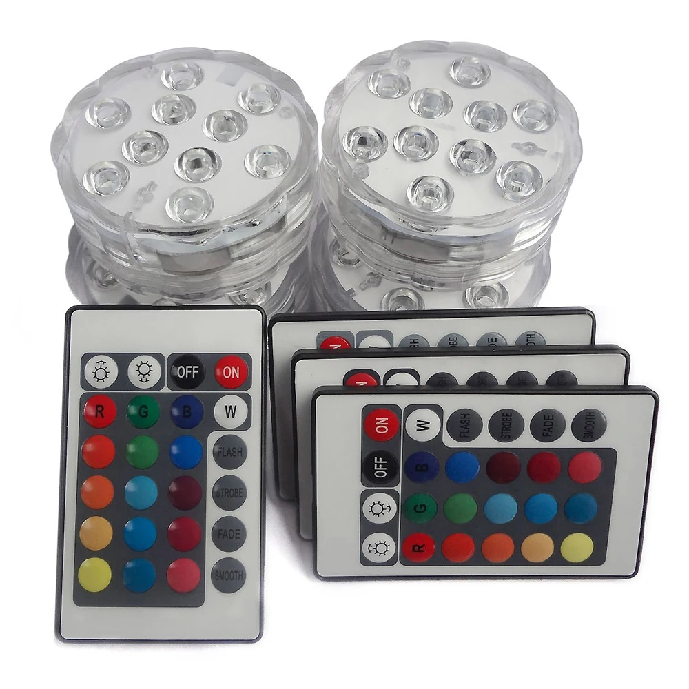 Luz sumergible con Control remoto RGB IP68, luces subacuáticas impermeables para estanque, piscina, lámparas de noche decorativas para acuario