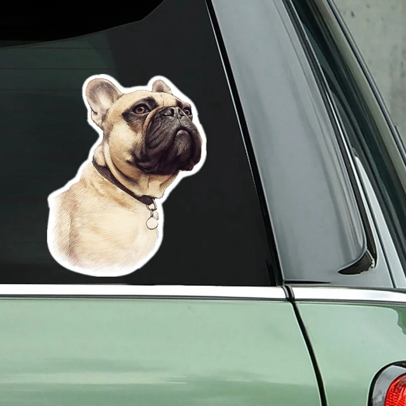 S40235# Various Sizes PVC Decal French Bulldog Ochre Car Sticker Waterproof on Bumper Rear Window Laptop Refrigerator Toilet