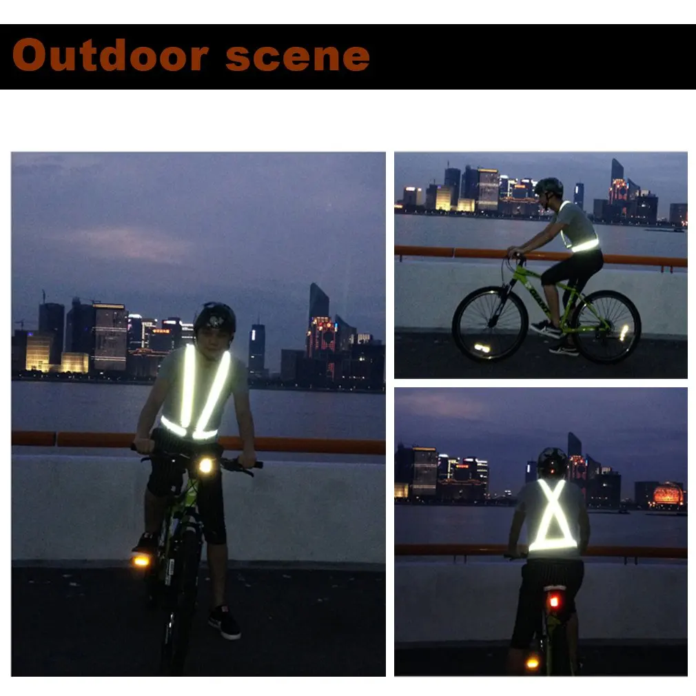 Highlight Reflective Straps Security Night Work Running Cycling Safety Reflective Vest High Visibility Reflective Safety Jacket