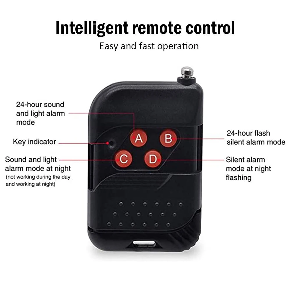 Wolf-Guard 2 In 1 Solar Alarm PIR Detector 129dB 8 LEDs Outdoor Waterproof Siren Home Security Wireless Sensor Remote Control