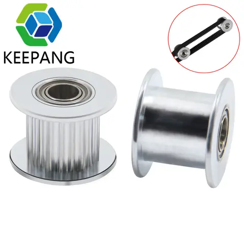 10pcs GT2 Idler Pulley 20 Teeth 16 T Bore 3mm 5mm with bearings 3D Printer Parts for 2GT Timing Belt Width 6mm 10mm H shape