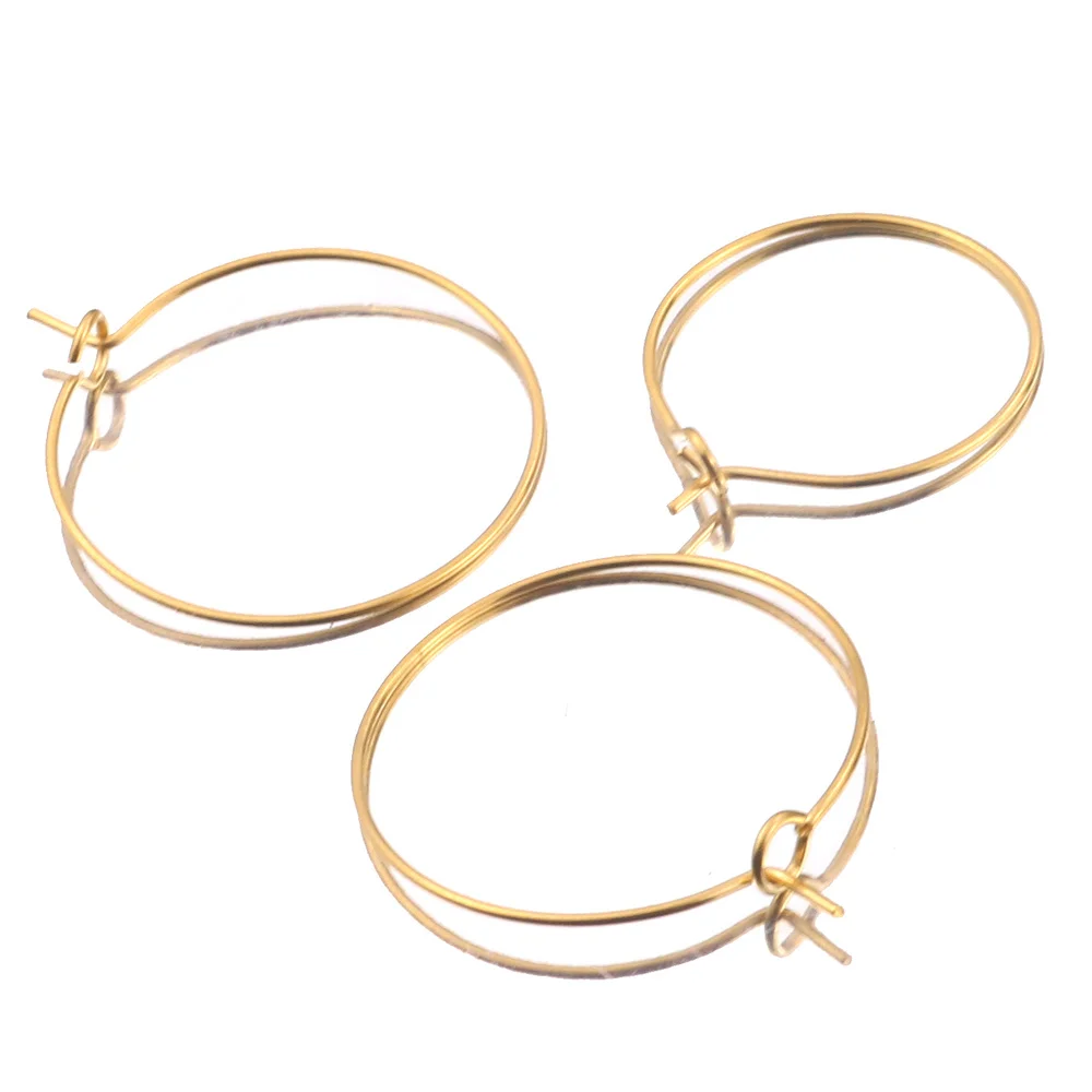 20pcs/lot Stainless Steel Round Gold Hanging Big Ear Ring Minimalist Hanger Loop Earring Ear Clip DIY Earring Jewelry Making