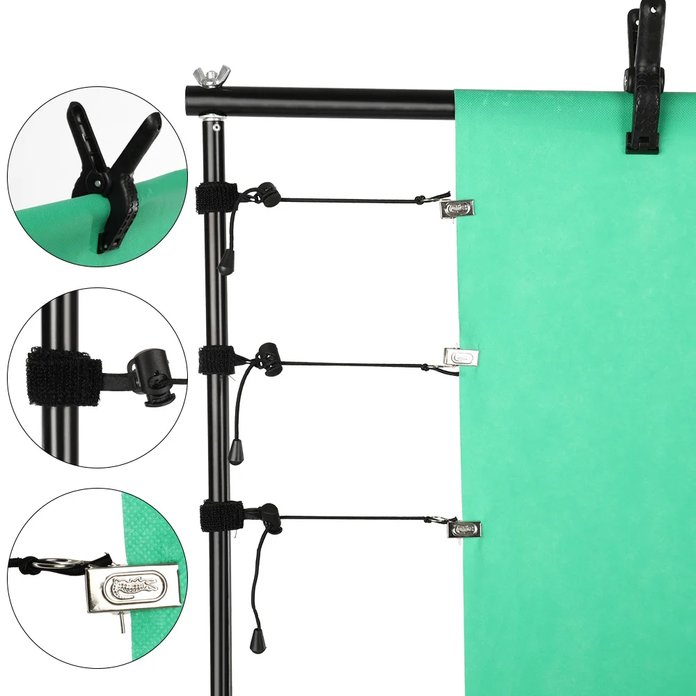 Sh 4Pcs Fotografie Lente Clips En Side Klemmen Vaste Achtergrond Mousseline & Groen Scherm Voor Achtergrond Stand