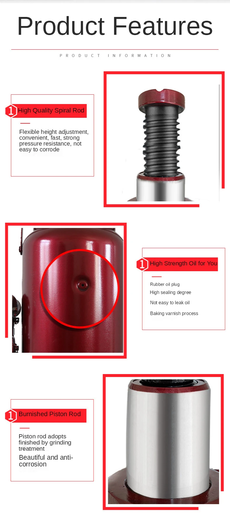 Hydraulic Jack 2T3T5T8T10T12T16T แนวตั้งแจ็คไฮดรอลิกสำหรับยานพาหนะ