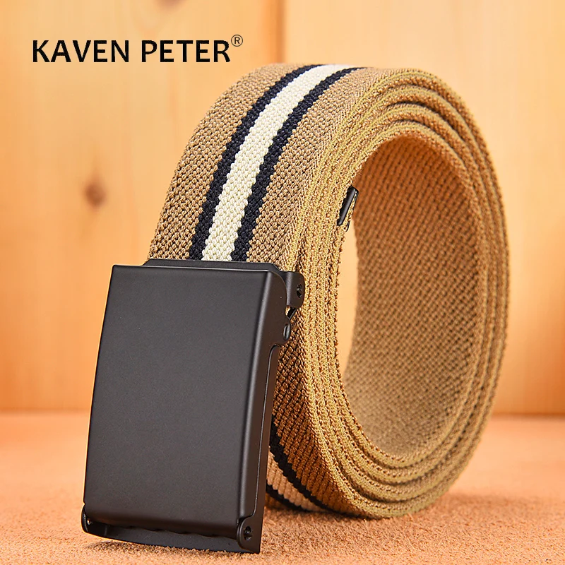 

New Elastic Canvas Belt Sport Men Wedding Stretch Casual Leather Belts Military Waistband Braided Style Elasticity Woven 3.5CM