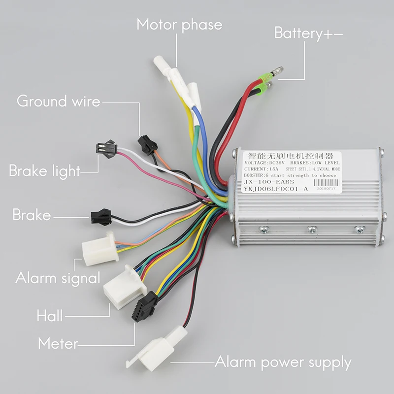 Bezszczotkowy silnik piasty do roweru elektrycznego, sterownik silnika prądu stałego, wyświetlacz LCD, zestaw do elektrycznego skutera hamulcowego,