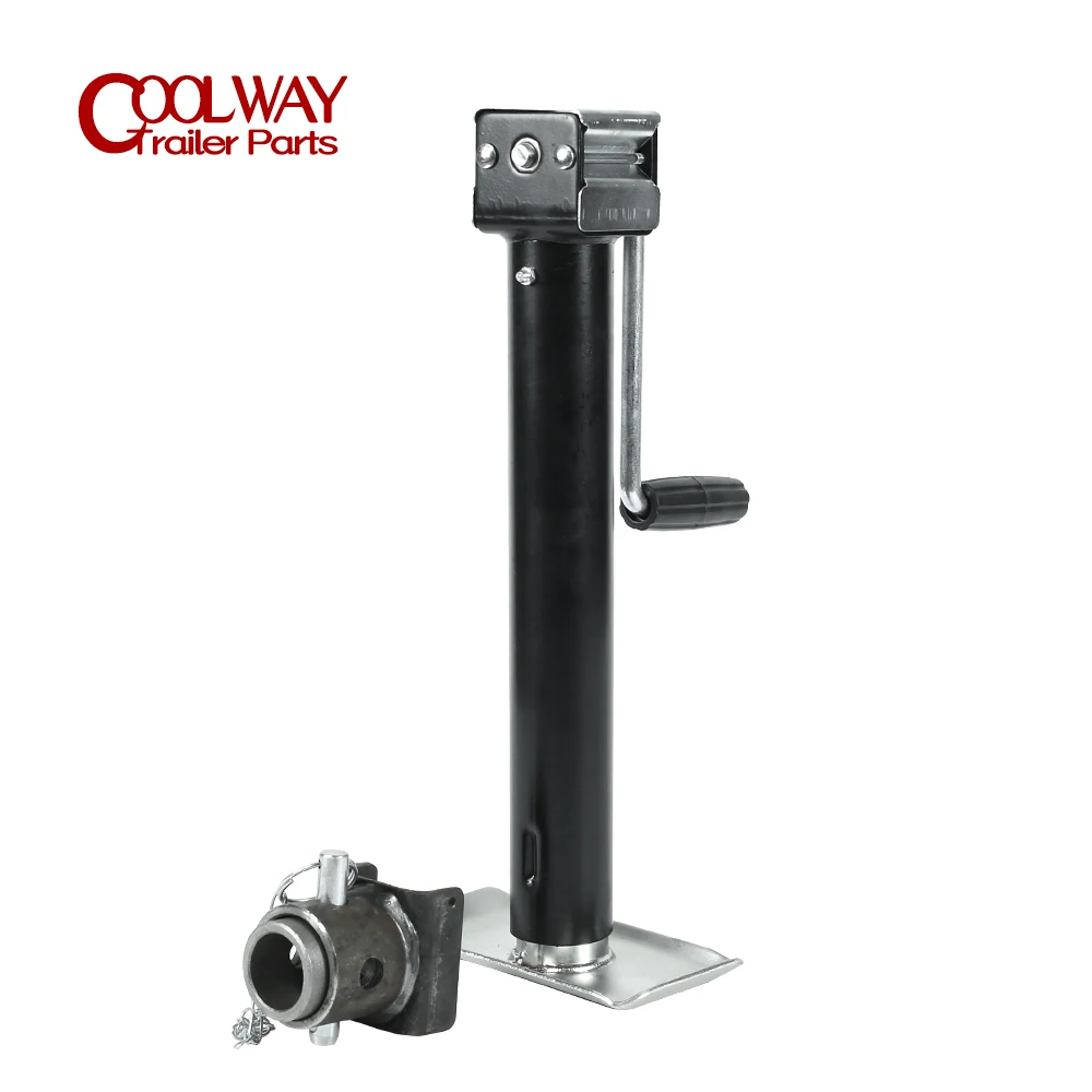 

5000Lbs 10 Inch Side Wind Lift Pipe Mount Swivel Trailer Jack Stands Support Legs Corner Steady Camper Parts Welded By Customer