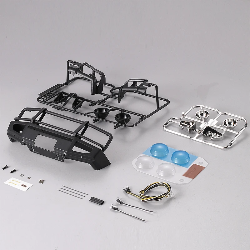 Killerbody 48718 1/10 RC Crawler Parts Alloy Bumper W/LEDS Upgrade Sets Fit For LC70,Truck and SUV Traxxas TRX-4 Chassis
