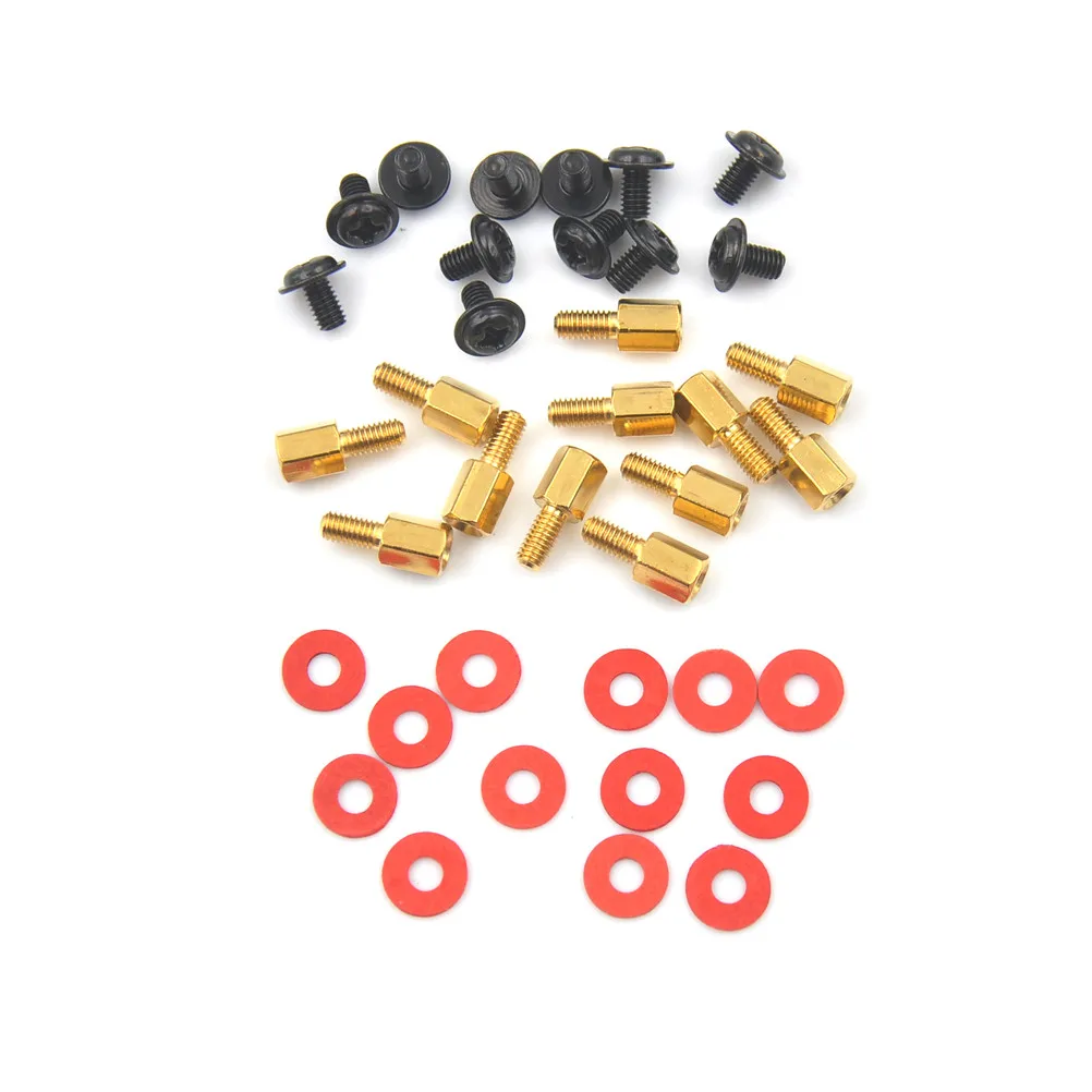 36Pcs/Set Computer PC Case Motherboard Riser Screws Insulation Washers For Case Fans 6.5mm Brass Standoff 6-32-M3